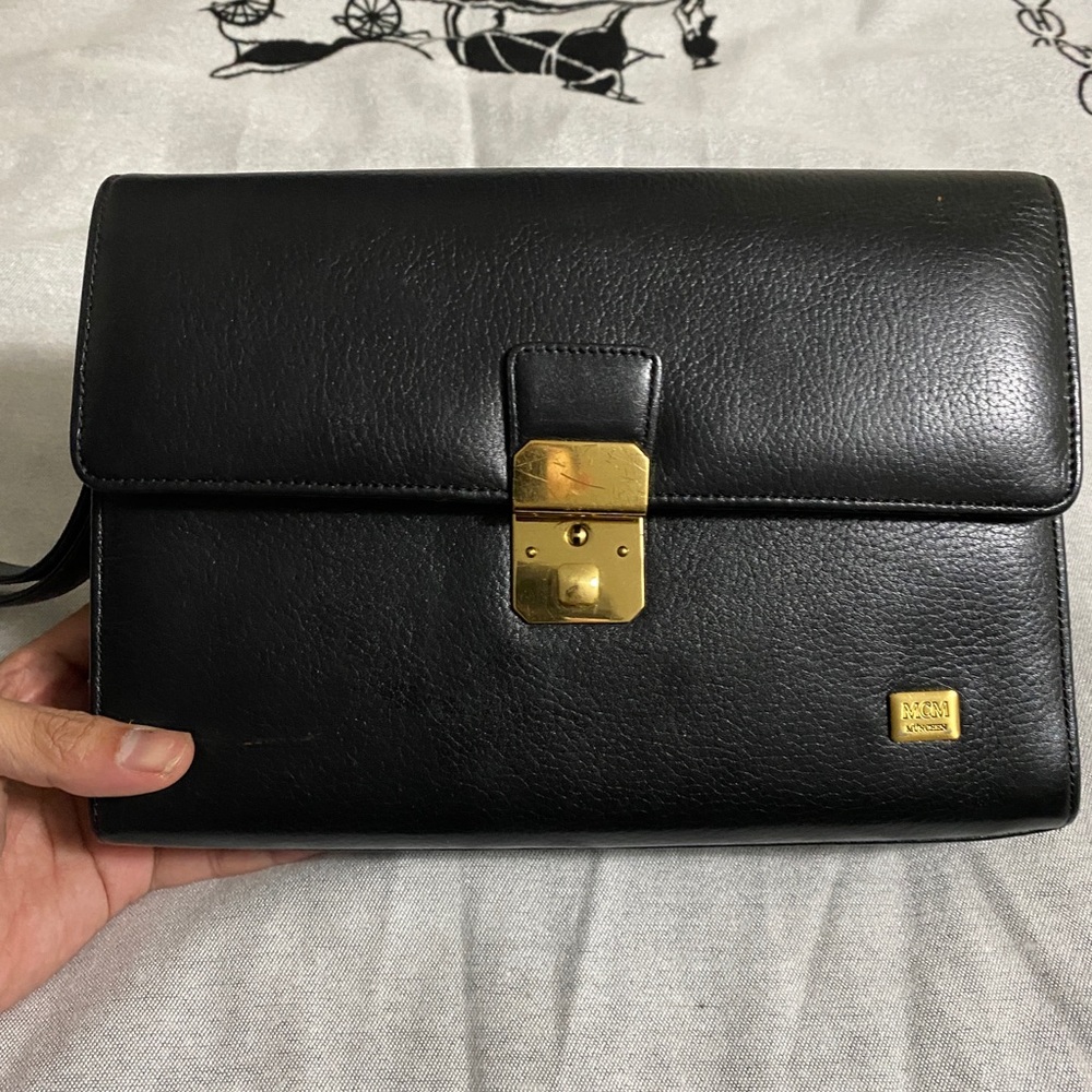 Vintage MCM Black Clutch Bag